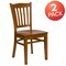 Emma and Oliver 2 Pack Vertical Slat Back Wooden Restaurant Chair